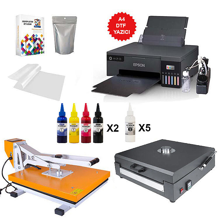 A4 Modifiyeli DTF Mega Tekstil Baskı Makine Seti - 1