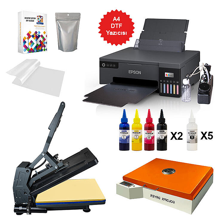A4 Modifiyeli DTF Profesyonel Tekstil Baskı Makine Seti - 1
