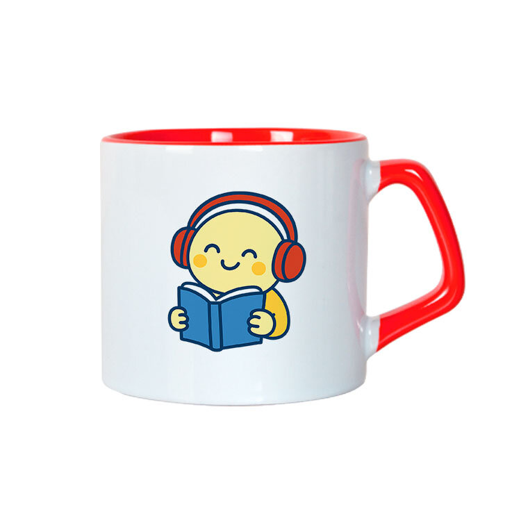 Süblimasyon Afili Kırmızı Porselen Kupa Bardak - Kutulu - 2