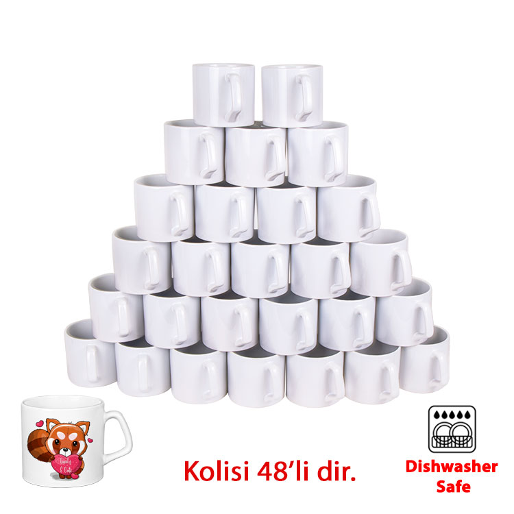 Afili Beyaz Porselen Kupa Bardak - Koli - 1