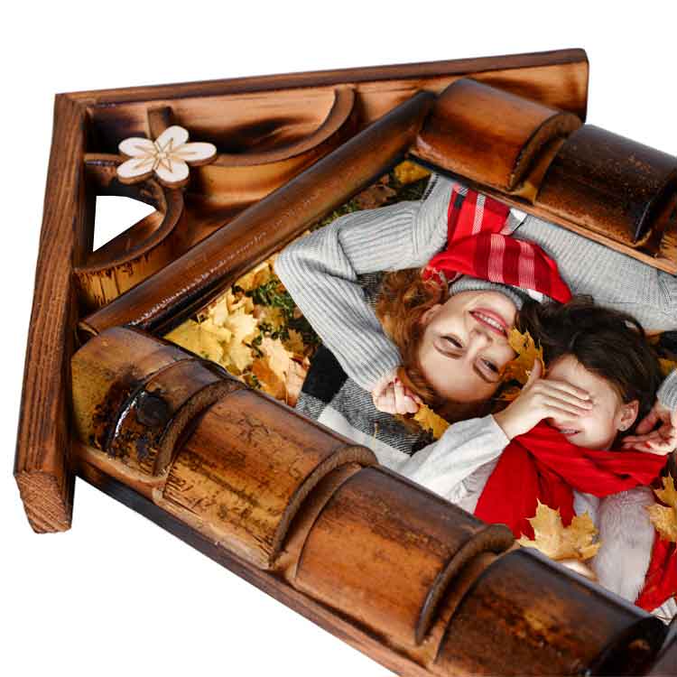 Ahşap Bambu Ev Fotoğraf Çerçevesi 13x18 - 3