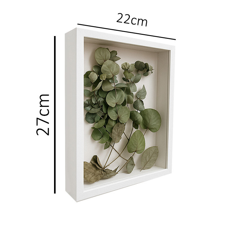 Ahşap Beyaz Derin Çerçeve Kutu - 22x27cm - 4