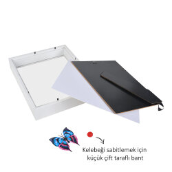 Ahşap Beyaz Derin Çerçeve Kutu - 22x27cm - 6