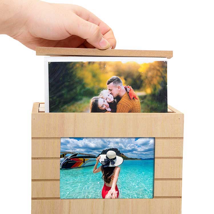 Doğal Ahşap Pencereli Çekmeceli Fotoğraf Albümü - 2