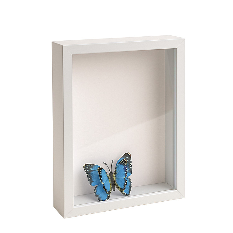 Ahşap Derin Beyaz Hatıra Kutusu - 17x22cm - 1