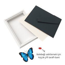 Ahşap Derin Beyaz Hatıra Kutusu - 17x22cm - 3