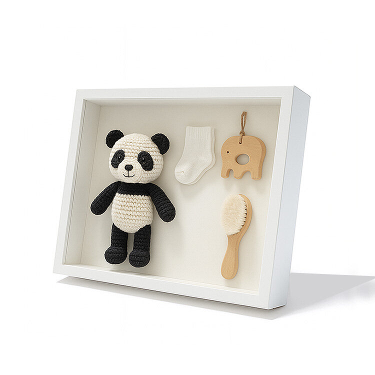 Ahşap Derin Beyaz Hatıra Kutusu - 17x22cm - 4