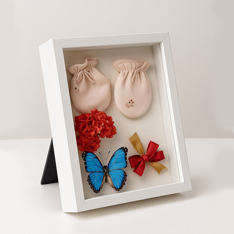 Ahşap Derin Beyaz Hatıra Kutusu - 17x22cm - 2