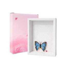 Ahşap Derin Beyaz Hatıra Kutusu - 17x22cm - 7