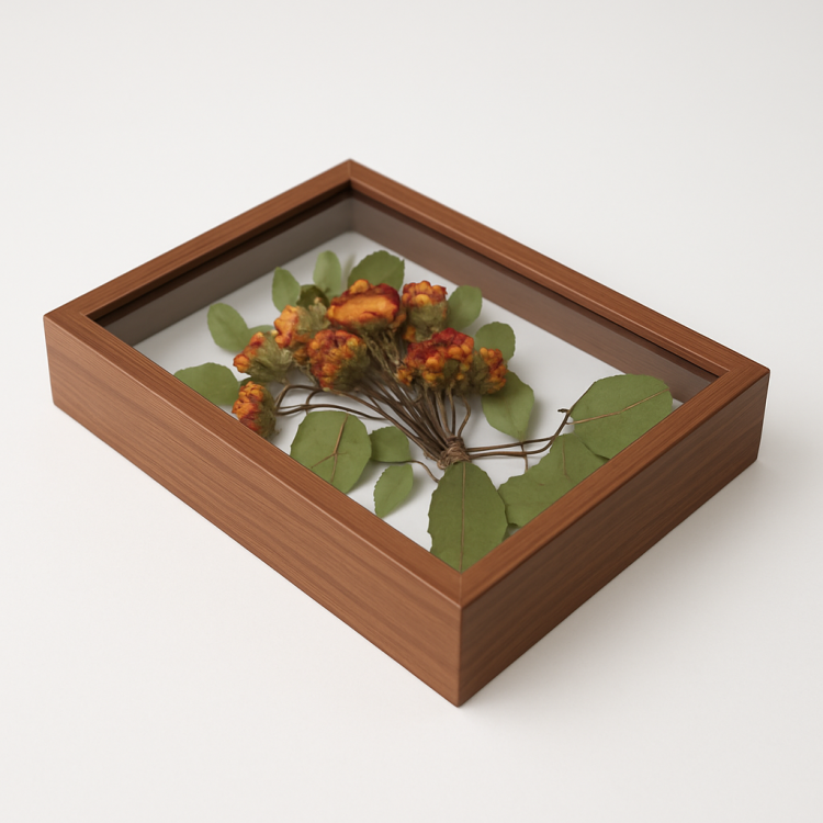 Ahşap Derin Kahverengi Hatıra Kutusu - 17x22cm - 8