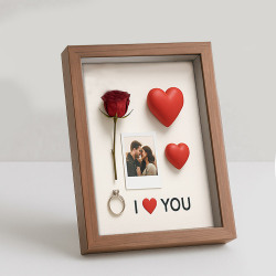 Ahşap Derin Kahverengi Hatıra Kutusu - 17x22cm - 3