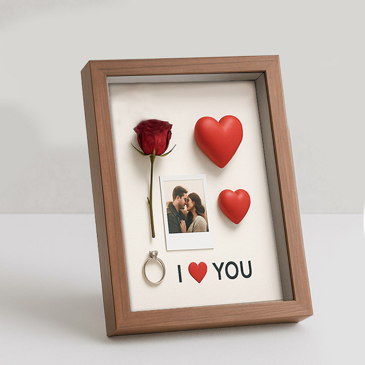 Ahşap Derin Kahverengi Hatıra Kutusu - 17x22cm - 3