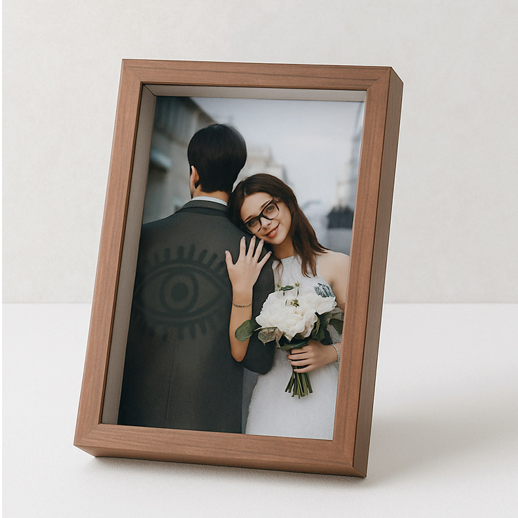 Ahşap Derin Kahverengi Hatıra Kutusu - 17x22cm - 4