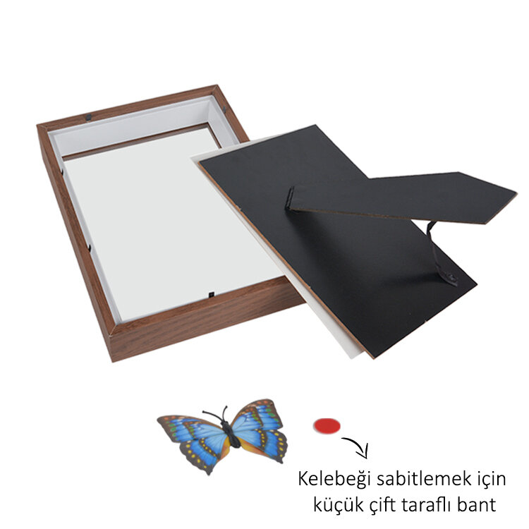 Ahşap Derin Kahverengi Hatıra Kutusu - 17x22cm - 9