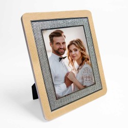 Ahşap Gold Simli Fotoğraf Çerçevesi - 18x23 - 1