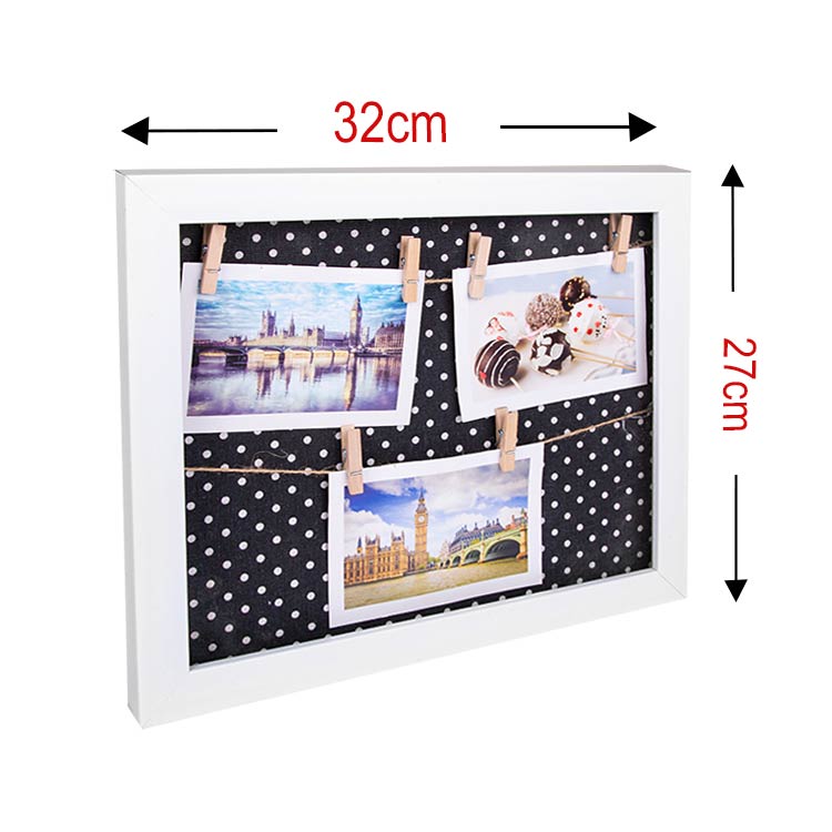 Ahşap Hasır İpli Puantiyeli Fotoğraf Çerçevesi - 27x32cm - 2