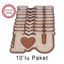 Ahşap I Love You 19x30cm Çerçeve - 10'lu Paket - 1