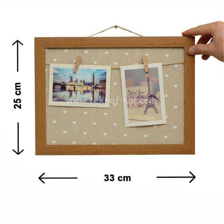 Ahşap Fotoğraflı İpli Mandallı Fotoğraf Çerçevesi 25x33 - 1