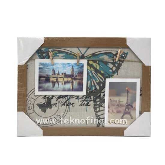 Ahşap Fotoğraflı İpli Mandallı Fotoğraf Çerçevesi 25x33 - 6