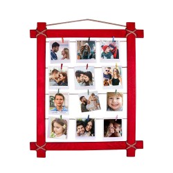 Ahşap İpli Mandallı Duvar Fotoğraf Çerçevesi - 50x60cm - 8