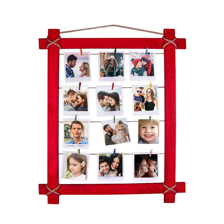 Ahşap İpli Mandallı Duvar Fotoğraf Çerçevesi - 50x60cm - 8