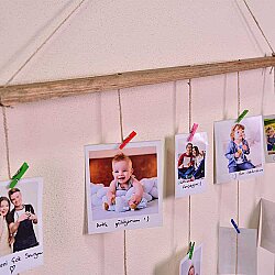 Ahşap İpli Mandalı Fotoğraf Çerçevesi - 50x70cm - 3