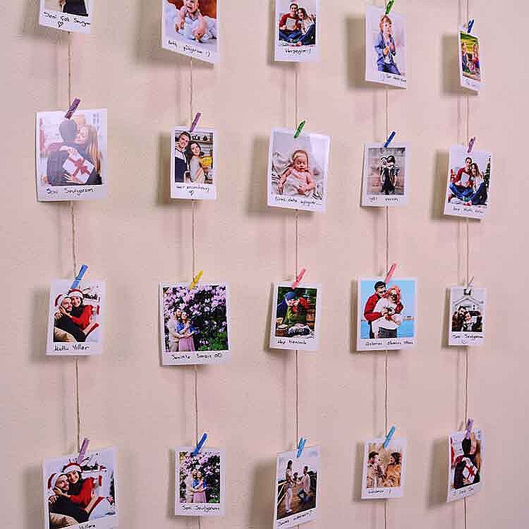 Ahşap İpli Mandalı Fotoğraf Çerçevesi - 50x70cm - 2