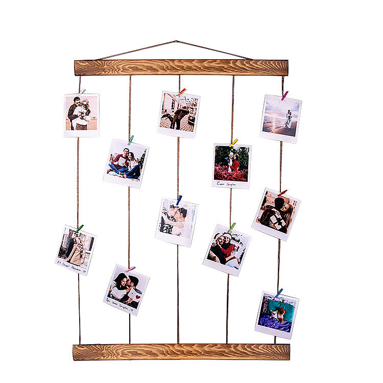 Ahşap İpli Mandalı Fotoğraf Çerçevesi - 50x70cm - 1