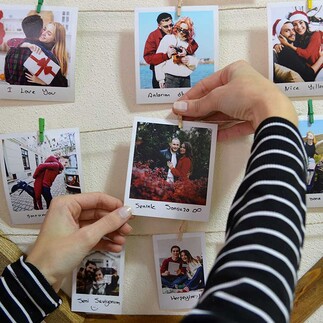 Ahşap İpli Sekizgen Duvar Fotoğraf Çerçevesi - 56x56 - 2