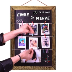 Ahşap Karatahtalı Duvar Fotoğraf Çerçevesi - 2