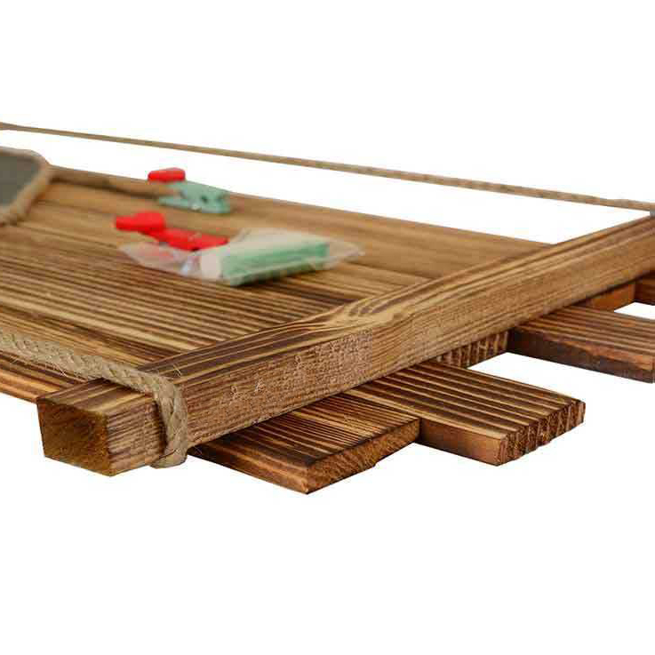 Ahşap Kalp Karatahtalı Asimetrik Mandallı Çerçeve 23x54 - 4