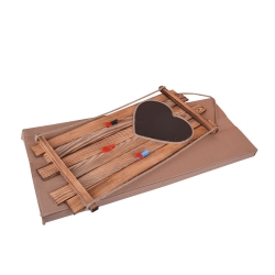 Ahşap Kalp Karatahtalı Asimetrik Mandallı Çerçeve 23x54 - 3
