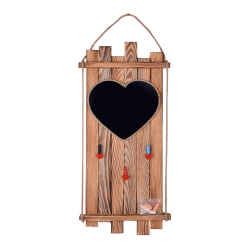 Ahşap Kalp Karatahtalı Asimetrik Mandallı Çerçeve 23x54 - 1
