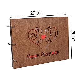 Ahşap Dikdörtgen Kendin Yap Fotoğraf Albümü - 4