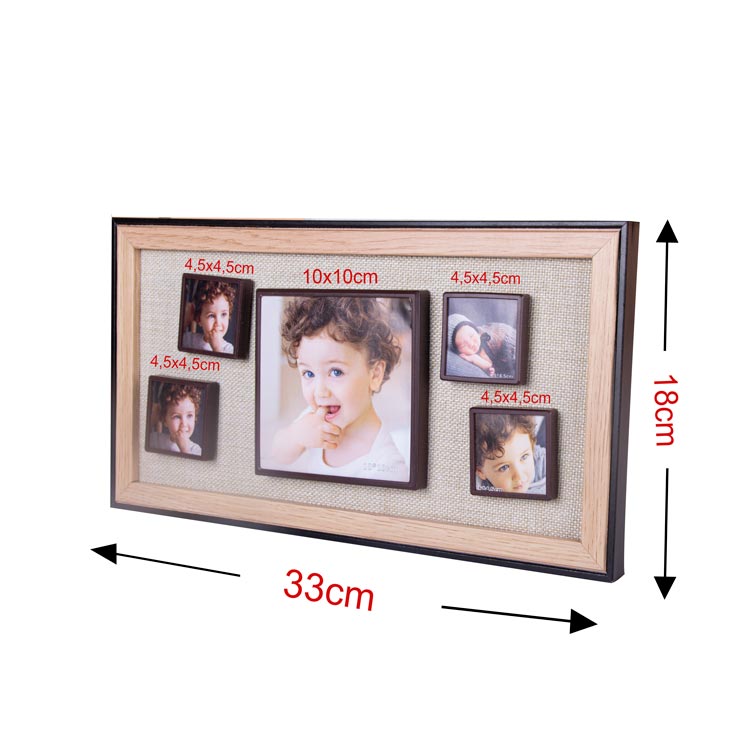 5'li Ahşap Fotoğraflı Magnet Çerçeve - 18x33cm