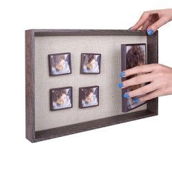 5'li Ahşap Fotoğraflı Magnet Anı Çerçeve - 22x32cm - Thumbnail
