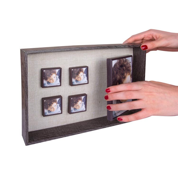 5'li Ahşap Fotoğraflı Magnet Anı Çerçeve - 22x32cm