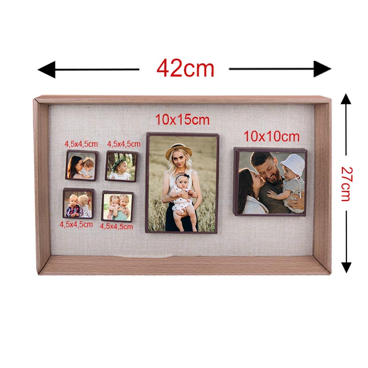 6'lı Ahşap Kendinyap Fotoğraflı Magnet Çerçeve 27x42cm - 3
