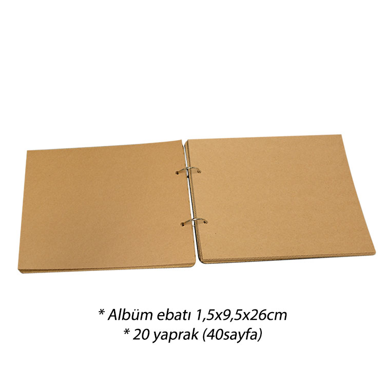 Ahşap Klaket Fotoğraf Albümü - 19,5x26cm - 4