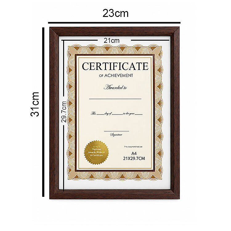 Ahşap Klasik A4 Diploma ve Sertifika Çerçevesi - 21x29.7cm - 4