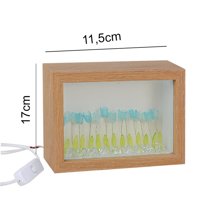 Ahşap Led Işıklı Laleli Fotoğraf Çerçevesi - 5