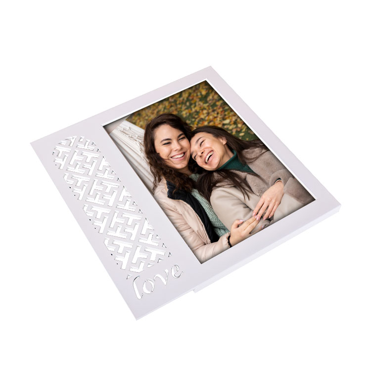 Ahşap Love Desenli Krem Fotoğraf Çerçevesi - 5
