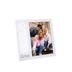 Ahşap Love Desenli Krem Fotoğraf Çerçevesi - 2