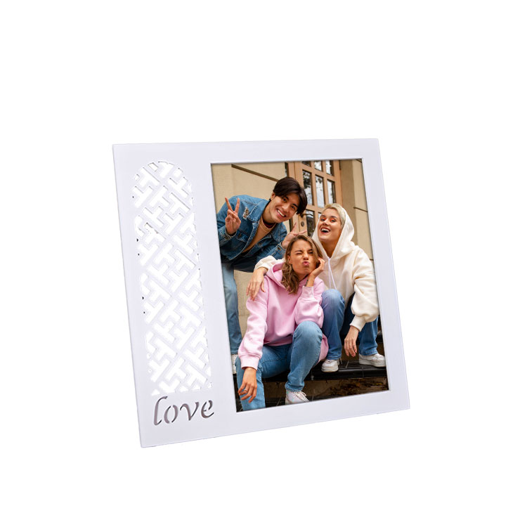 Ahşap Love Desenli Krem Fotoğraf Çerçevesi - 2