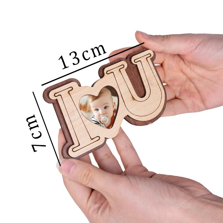 Ahşap I Love You Fotoğraflı Magnet - 10'lu Paket - 2
