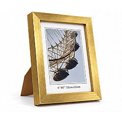 Ahşap Metalik Gold Fotoğraf Çerçevesi - 10x15cm - NobbyStar