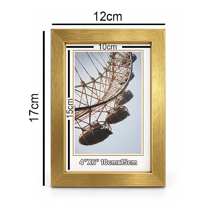 Ahşap Metalik Gold Fotoğraf Çerçevesi - 10x15cm - 4