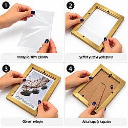 Ahşap Metalik Gold Fotoğraf Çerçevesi - 15x20cm - 3