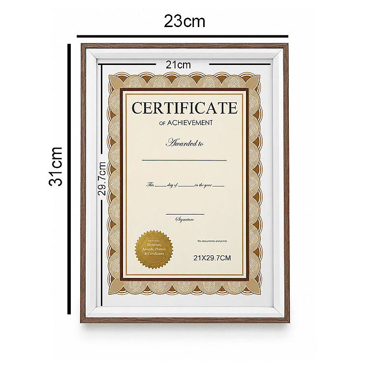Ahşap Modern A4 Diploma ve Sertifika Çerçevesi - 21x29.7cm - 4