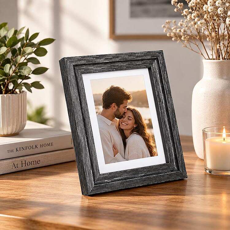 Ahşap Modern Antrasit Fotoğraf Çerçevesi - 10x15cm - 2
